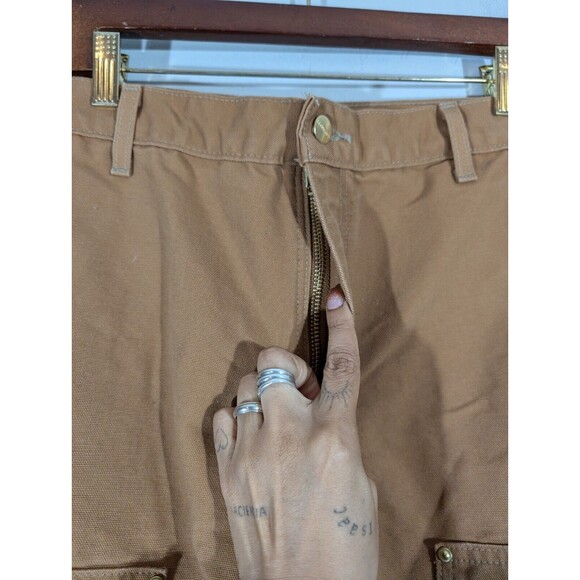 Carhartt Pants Men 38 Brown Loose Original Fit Barn Workwear B01-BRN Double Knee - Picture 4 of 11